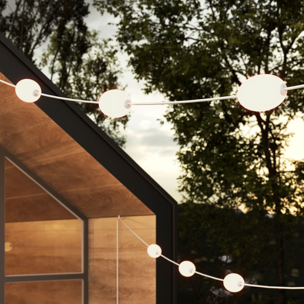 Lichterkette 12 Lichtpunkte für Außenbereich IP67 Sandweiß
