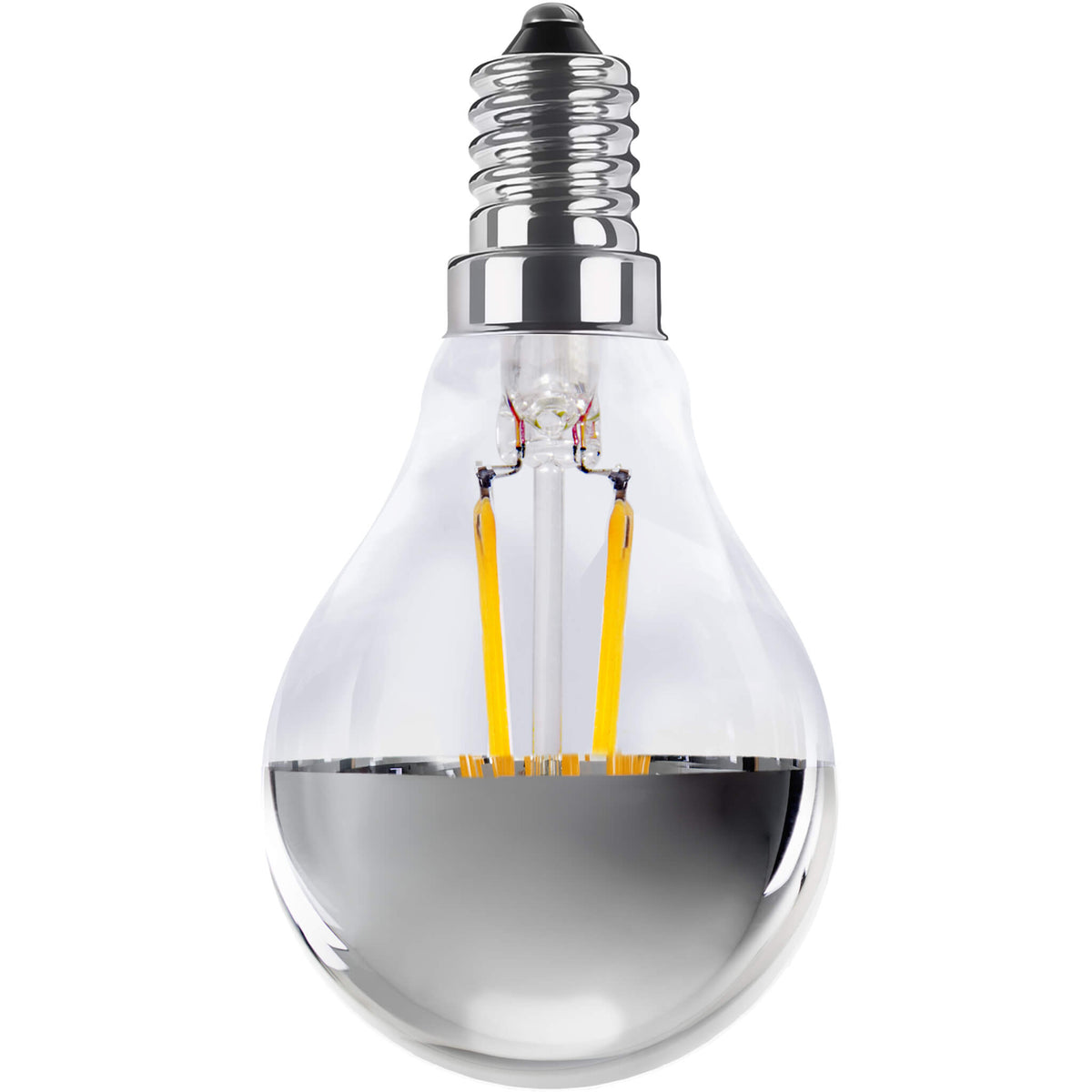 SEGULA LED Tropfenlampe Spiegelkopf silber – E14, 2,5 W, 2.700 K, dimmbar – Bild 1