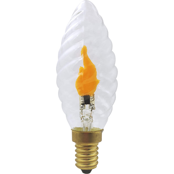 LED Kerze Fire Flame Twisted klar – E14, 0,2 W, 1.800 K