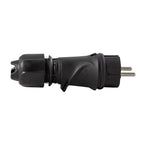Schwarzer Schuko-Stecker 16A 250V IP44 für Außenbereich – System Modulair kompatibel – Schwarz – Ansicht 2