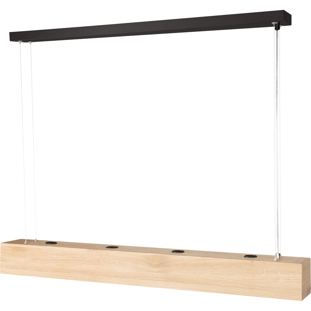 SEGULA Hängeleuchte VINO oiled oak wood – E27, 4x E27, 1m Kunststoffkabel transparent – Bild 1
