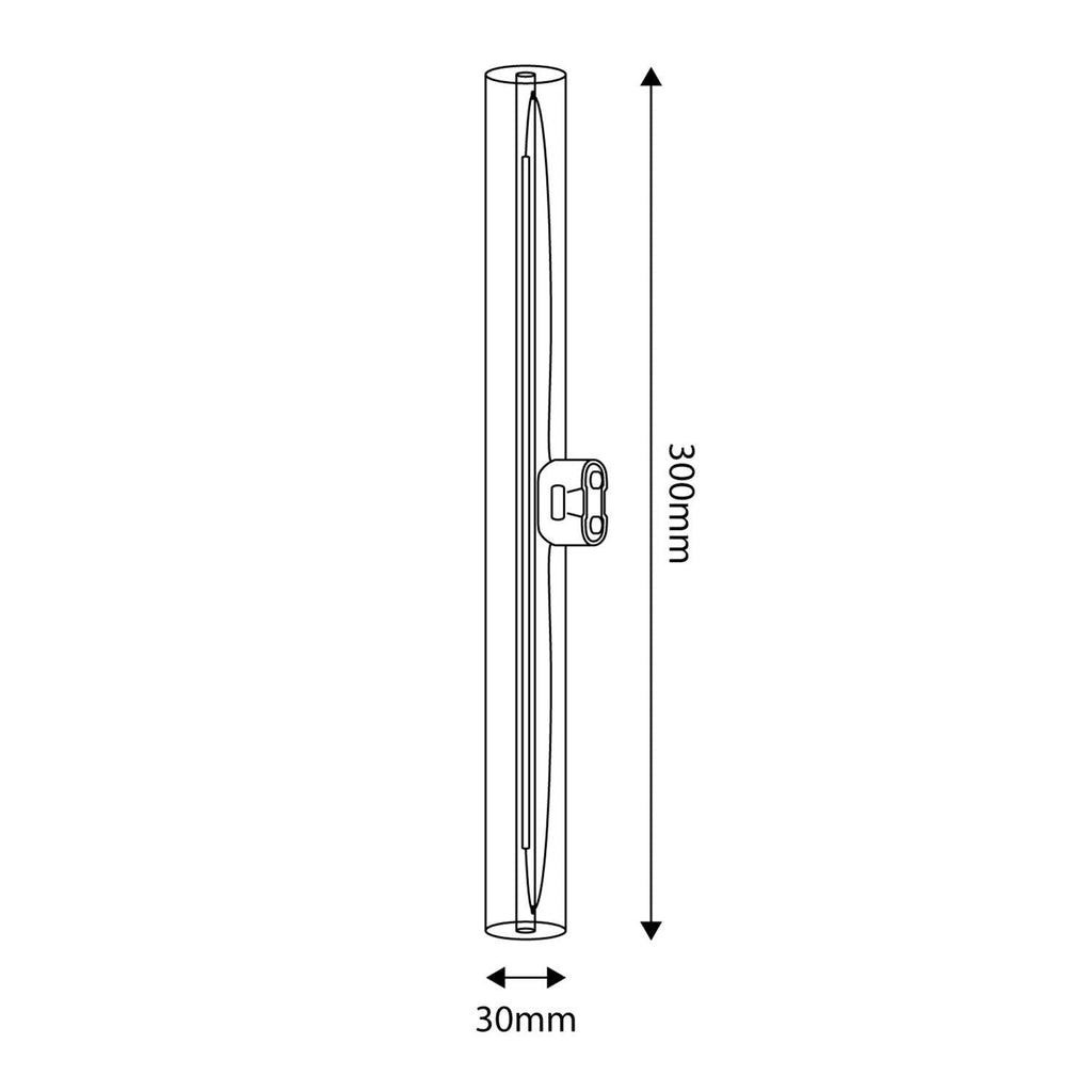 LED-Lampe Transparent CRI 90 Linear S14d – Länge 300 mm 6W 520Lm 2700K Dimmbar – Ansicht 4