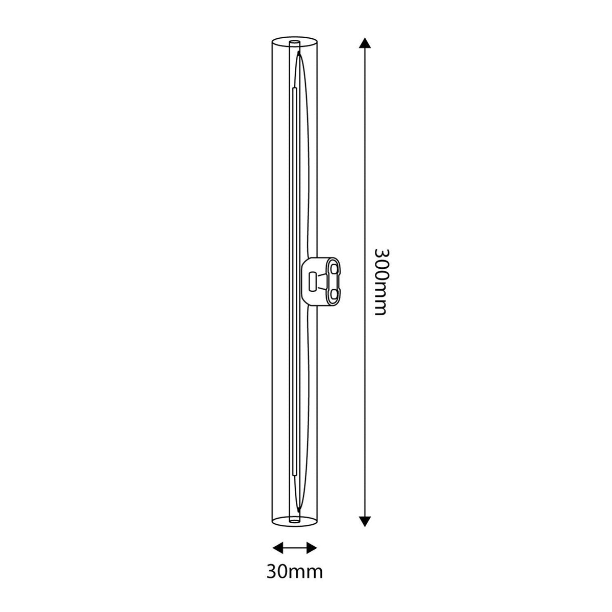 LED-Lampe Transparent CRI 90 Linear S14d – Länge 300 mm 6W 520Lm 2700K Dimmbar – Ansicht 4