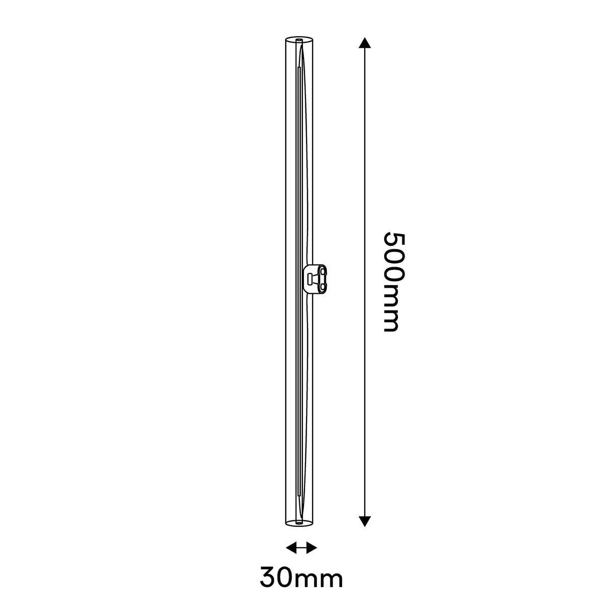 LED-Leuchtmittel mit Porzellaneffekt CRI 90 Linear S14d – Länge 500 mm 7W 560Lm 2700K Dimmbar – Ansicht 4