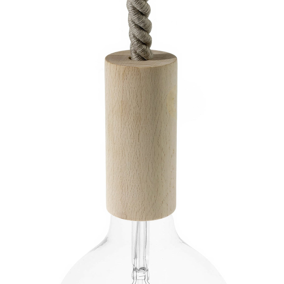 Holz-Lampenfassung E27 für XL-Kordel – Neutral