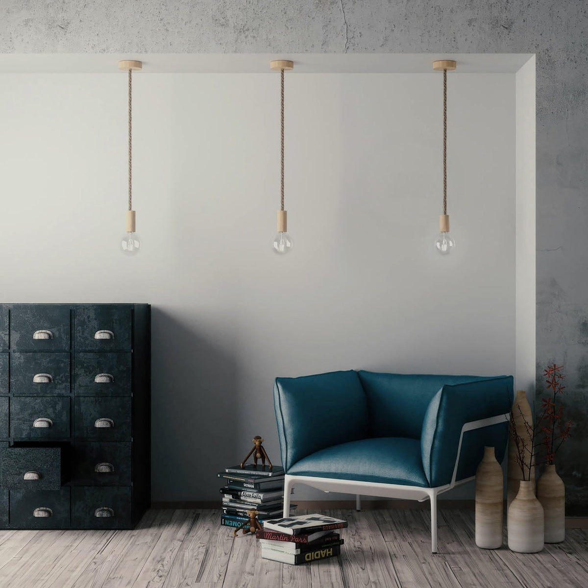 Holz-Lampenfassung E27 für XL-Kordel – Neutral – Ansicht 3