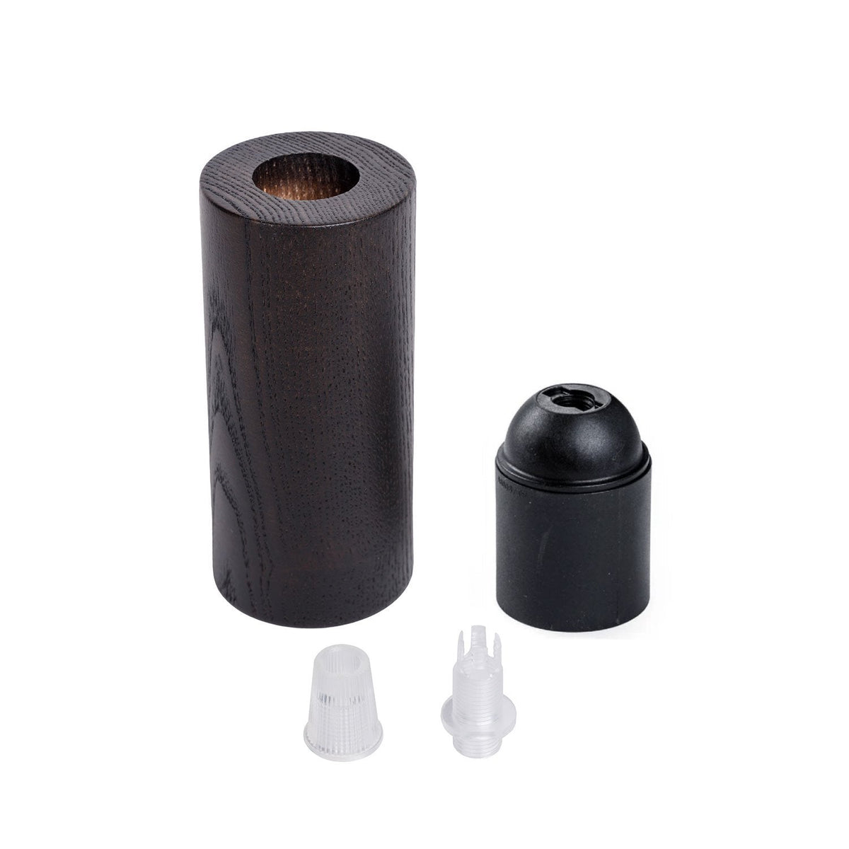 E27 Lampenfassung-Kit aus Holz für 2XL Kordel – Wengé-Effekt – Ansicht 2