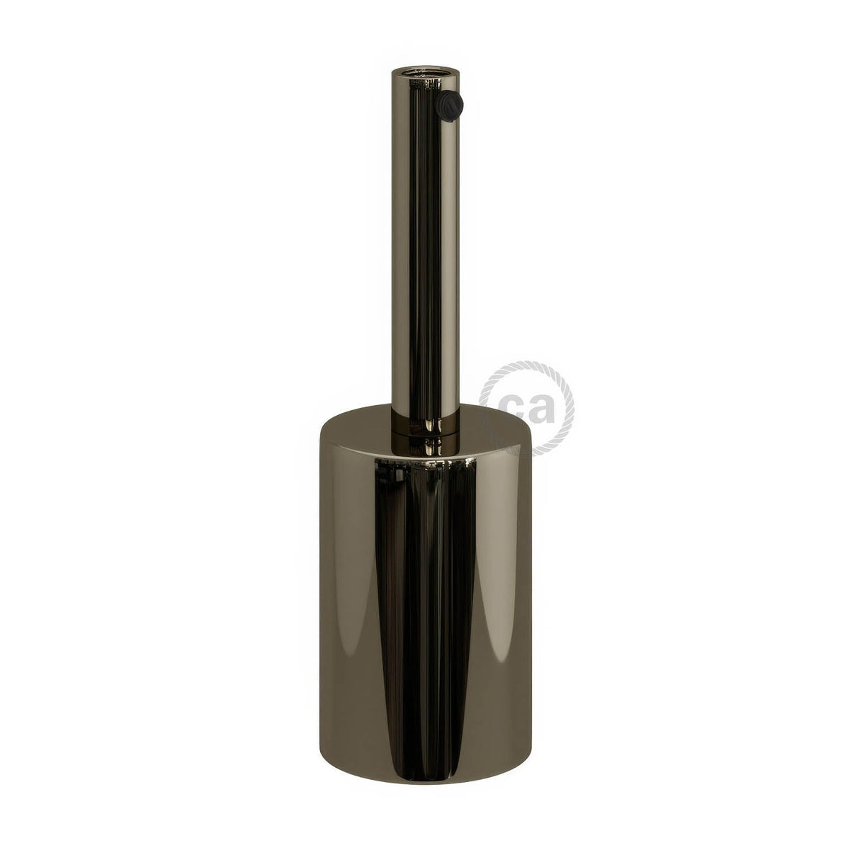 E27-Lampenfassungs-Set zylindrisch aus Metall mit 7 cm Zugentlastung – Perlschwarz – Ansicht 3