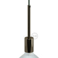 E27-Zylinder-Lampenfassungs-Kit aus Metall mit 15 cm Zugentlastung – Black Pearl