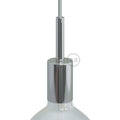 Zylindrisches Lampenfassungs-Kit E27 aus Metall mit 7 cm Zugentlastung – Chrom