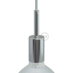 Zylindrisches Lampenfassungs-Kit E27 aus Metall mit 7 cm Zugentlastung – Chrom