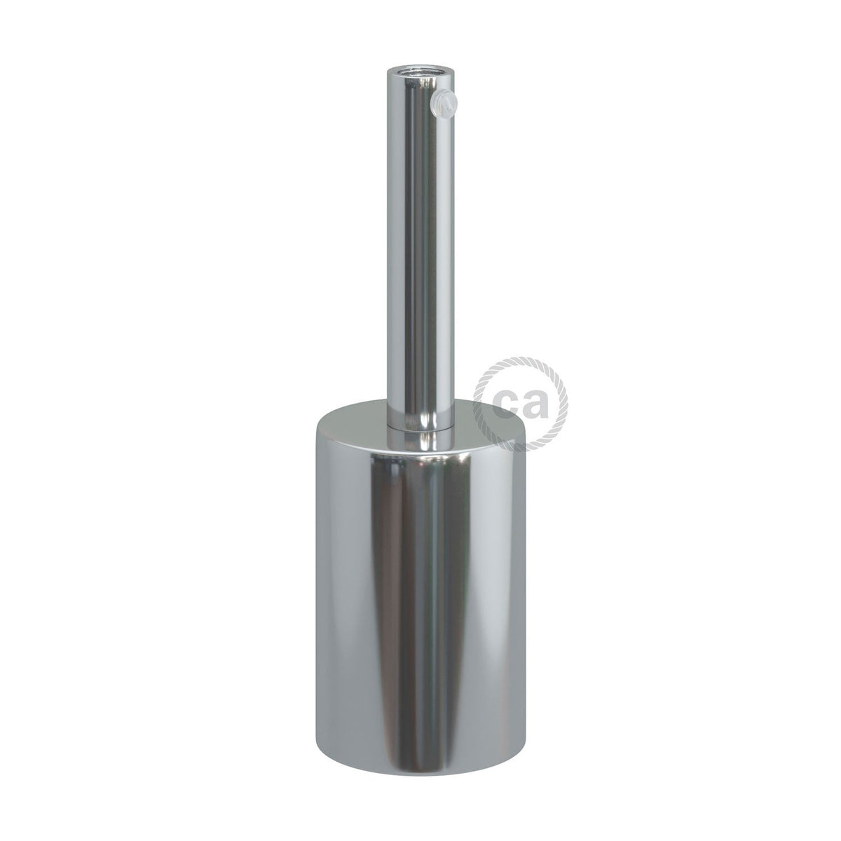 Zylindrisches Lampenfassungs-Kit E27 aus Metall mit 7 cm Zugentlastung – Chrom – Ansicht 3