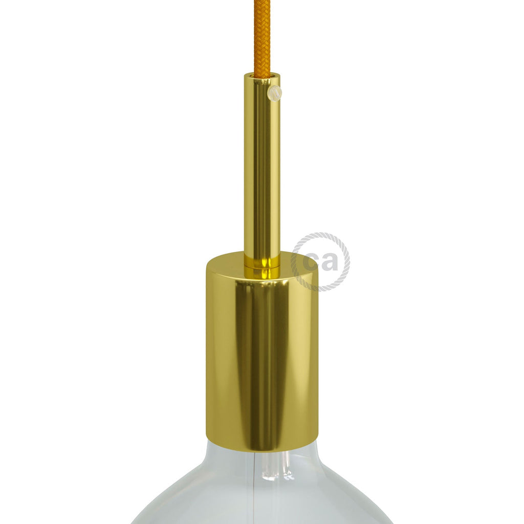 Kit E27 Metallzylinder-Fassung mit 7 cm Zugentlastung – Messing