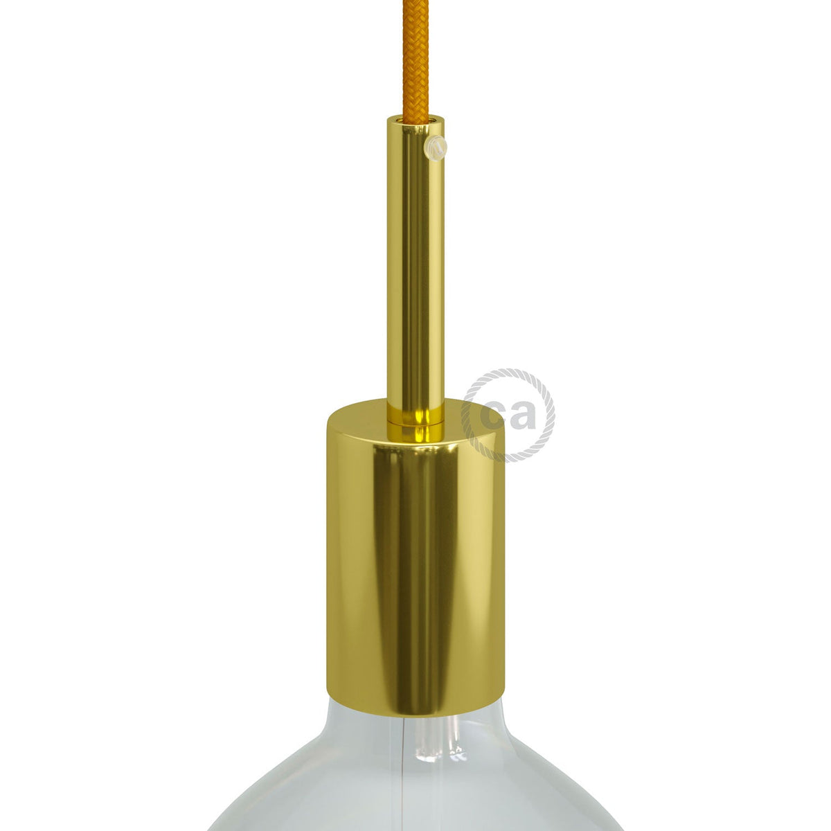 Kit E27 Metallzylinder-Fassung mit 7 cm Zugentlastung – Messing