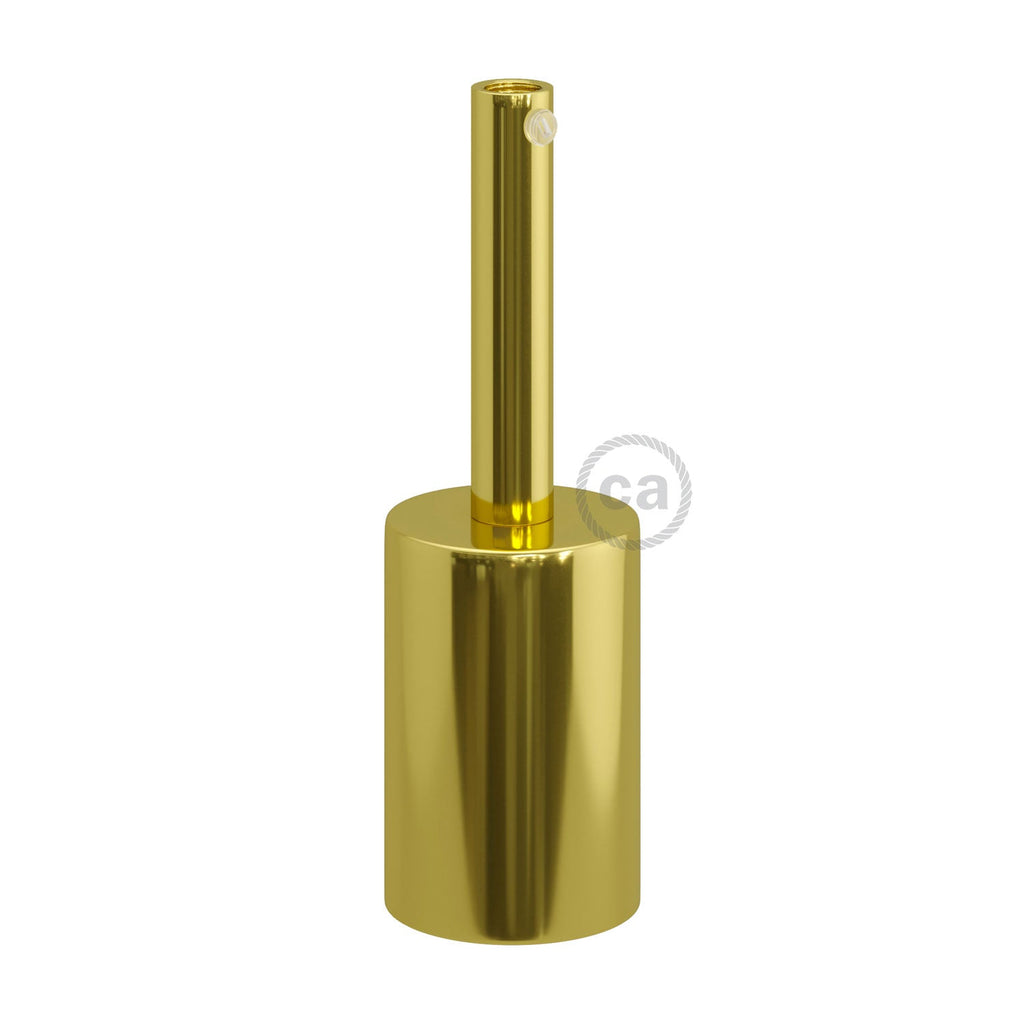 Kit E27 Metallzylinder-Fassung mit 7 cm Zugentlastung – Messing – Ansicht 3