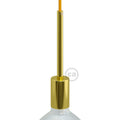 Zylindrischer E27-Lampensockel aus Metall mit 15 cm Zugentlaster – Messing