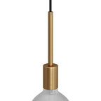 Lampensockel-Set E27 Zylinder aus Metall mit 15 cm Zugentlastung – Gebürsteter Bronze