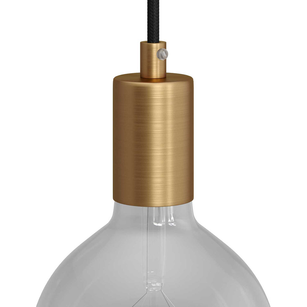 Lampenfassungen-Set E27 zylindrisch aus Metall – Satin-Bronze – Ansicht 5