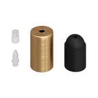 Lampenfassungen-Set E27 zylindrisch aus Metall – Satin-Bronze – Ansicht 2