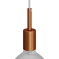 Kit Metall-Fassung E27 zylindrisch mit 7 cm Kabelzugentlaster – Satinierter Kupfer