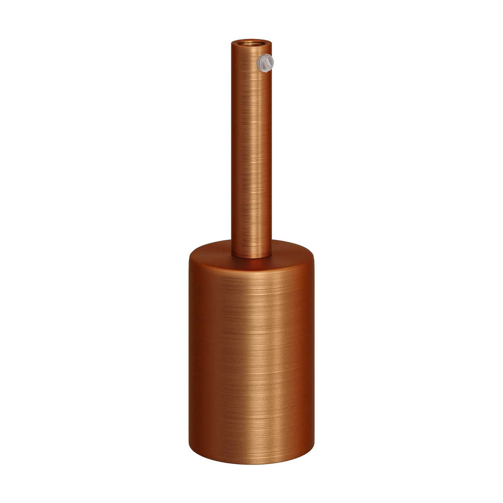 Kit Metall-Fassung E27 zylindrisch mit 7 cm Kabelzugentlaster – Satinierter Kupfer – Ansicht 3