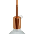 Zylindrisches E27-Lampenfassungs-Set aus Metall mit 7-cm-Kabelzugentlaster – Kupfer
