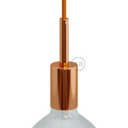 Zylindrisches E27-Lampenfassungs-Set aus Metall mit 7-cm-Kabelzugentlaster – Kupfer