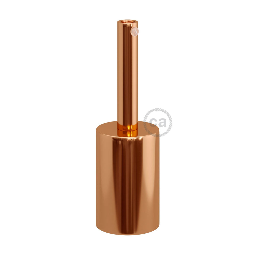 Zylindrisches E27-Lampenfassungs-Set aus Metall mit 7-cm-Kabelzugentlaster – Kupfer – Ansicht 3