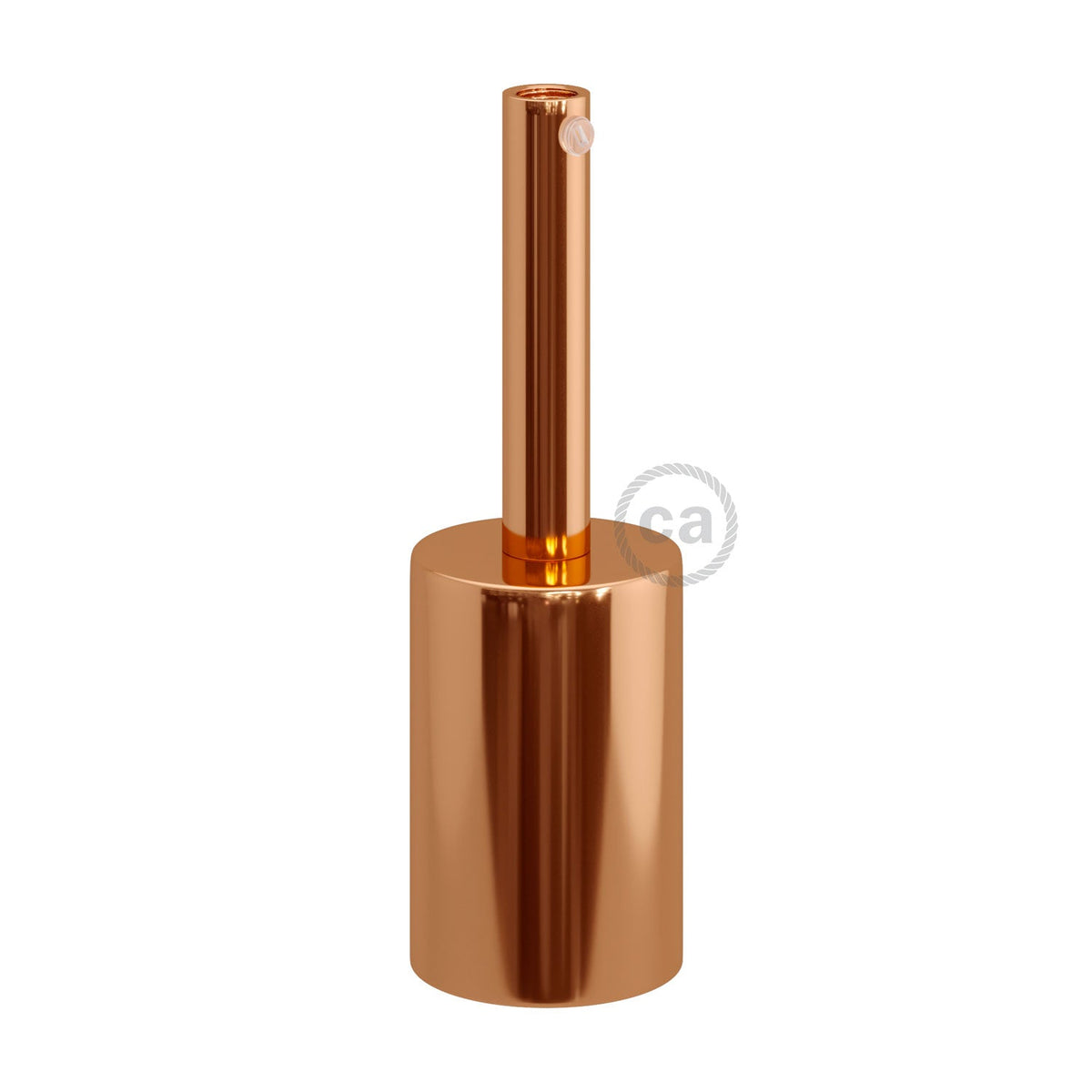 Zylindrisches E27-Lampenfassungs-Set aus Metall mit 7-cm-Kabelzugentlaster – Kupfer – Ansicht 3