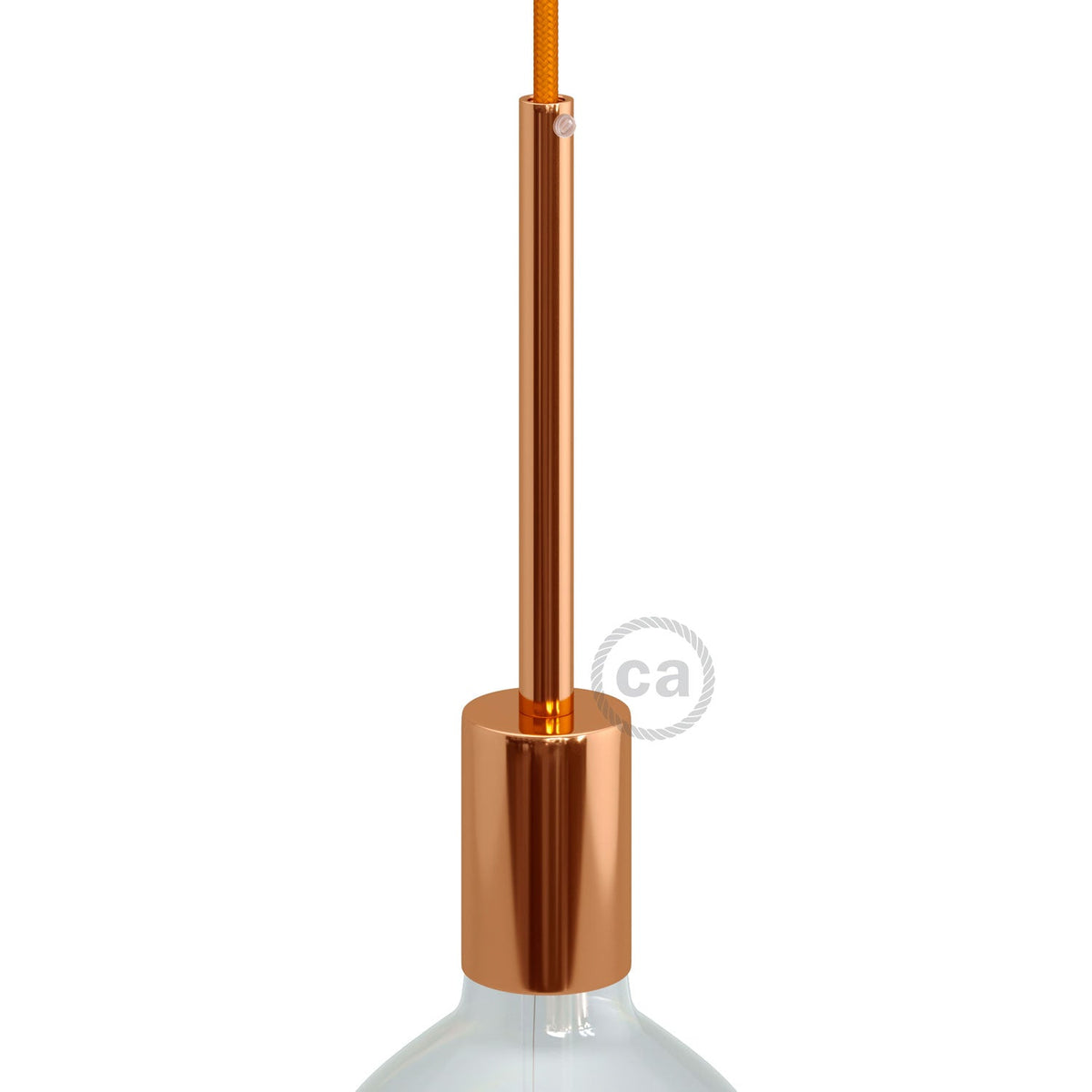 Zylindrisches Lampenfassungskit E27 aus Metall mit 15 cm Zugentlastung – Kupfer
