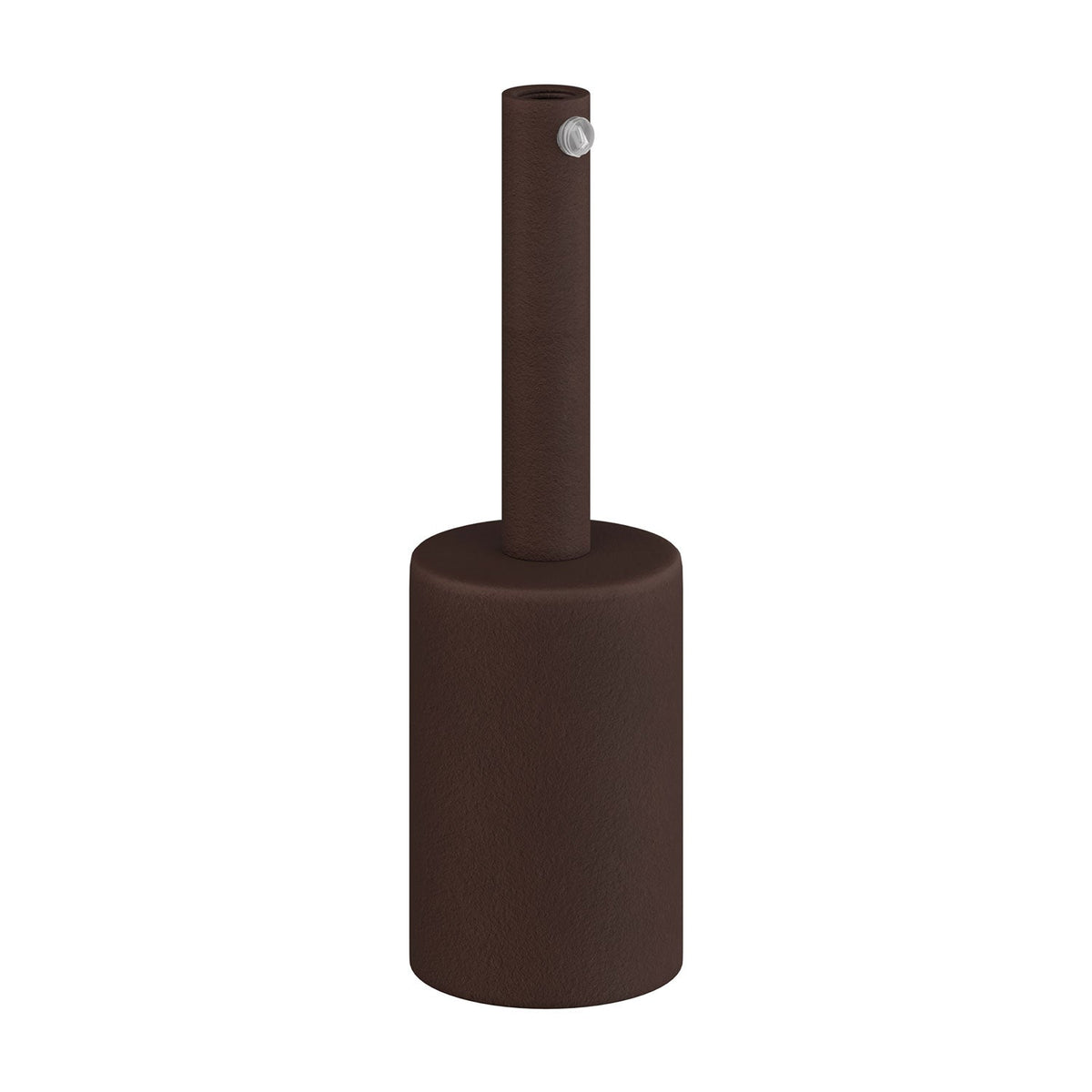 Kit E27-Lampenfassung zylindrisch aus Metall mit 7 cm Zugentlastung – Dunkelrost lackiert – Ansicht 3
