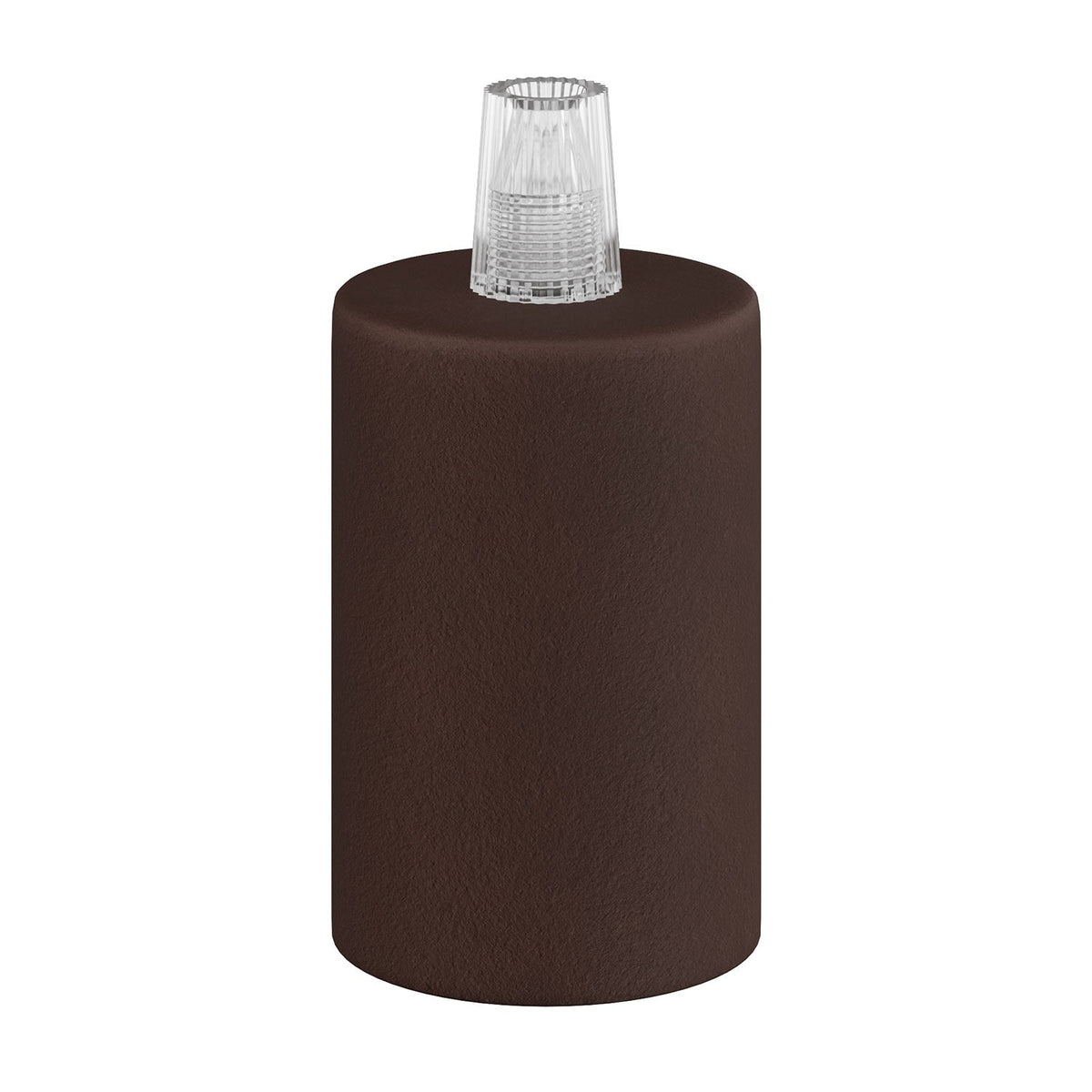 Kit Lampenfassung E27 zylindrisch aus Metall – Dunkelrost lackiert – Ansicht 3