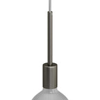 Zylindrisches E27 Lampenfassung-Kit aus Metall mit 15 cm Kabelverschraubung – Satiniertes Titan