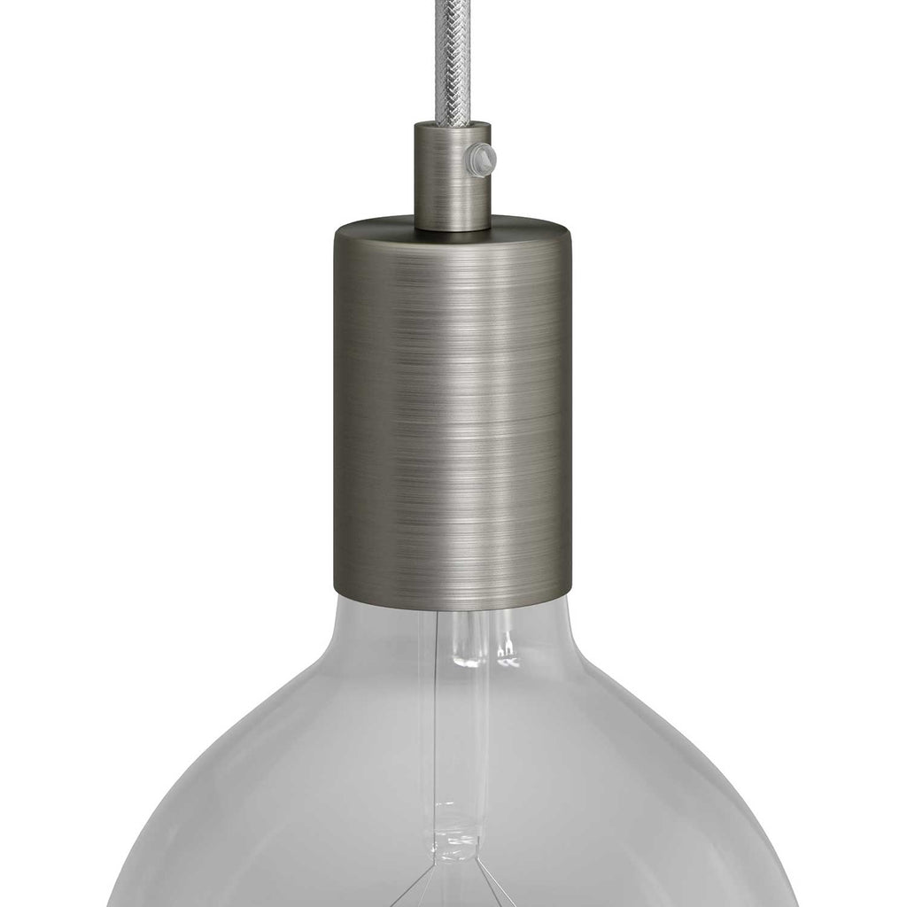 Zylindrisches E27 Lampenfassungskit aus Metall – Satin-Titan – Ansicht 5