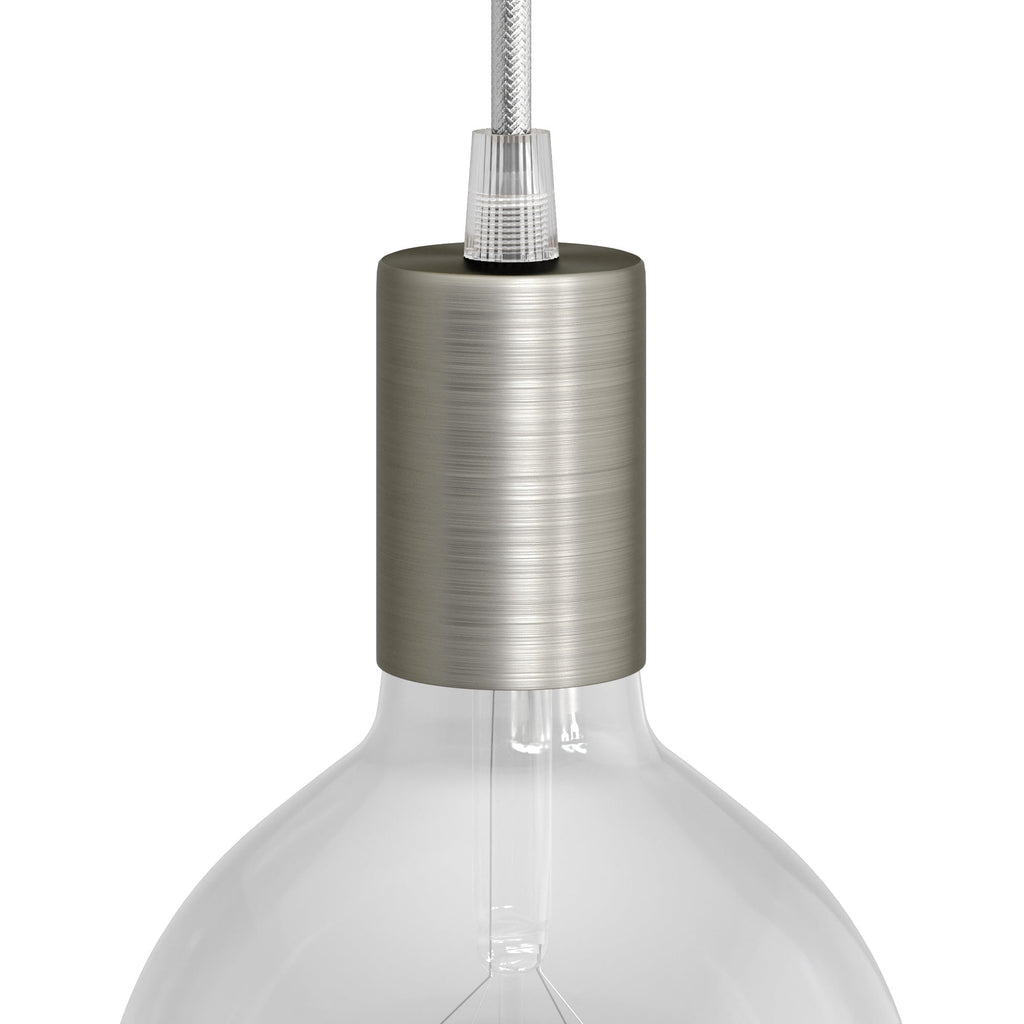 Zylindrisches E27 Lampenfassungskit aus Metall – Satin-Titan