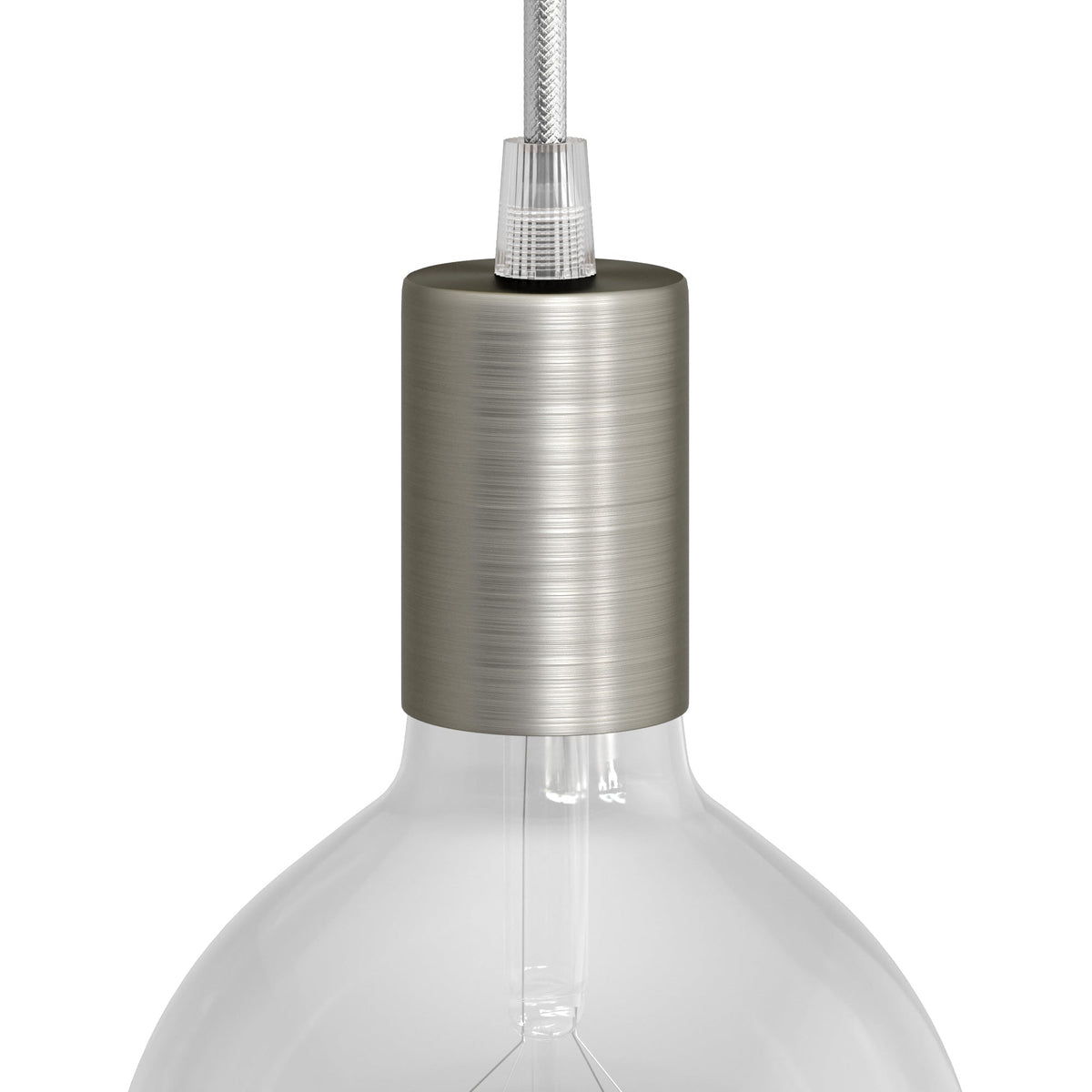 Zylindrisches E27 Lampenfassungskit aus Metall – Satin-Titan