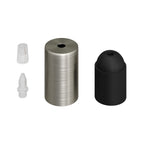 Zylindrisches E27 Lampenfassungskit aus Metall – Satin-Titan – Ansicht 2