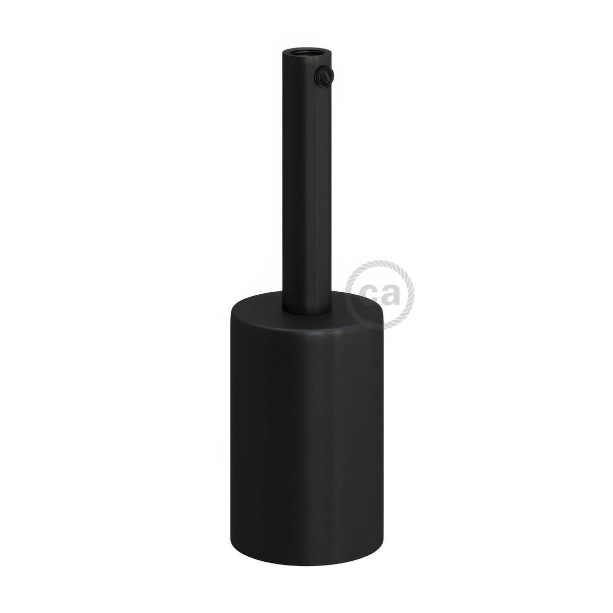 Kit zylindrische E27-Metallfassung mit 7 cm Zugentlastung – Schwarz – Ansicht 3