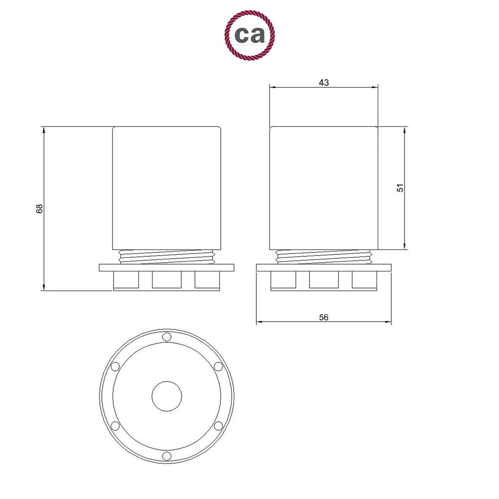 Halbgewinde-E27-Fassungsset aus Metall mit verdecktem Kabelhalter – Zuckerpapier-Blau – Ansicht 5