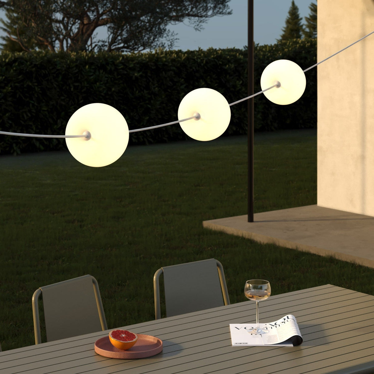 Lichterkette 3 Lichtpunkte für den Außenbereich IP67 Weiß Sand - Marina3 Cherry – Ansicht 3