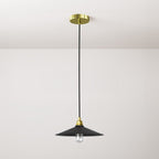 Pendelleuchte komplett mit Textilkabel, Swing-Schirm und Metall-Details – Schwarz