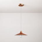 Pendelleuchte komplett mit Textilkabel, Swing-Schirm und Metall-Details – Kupfer