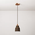 Hängeleuchte mit Textilkabel, Keramikschirm Vaso und Metallfinishs – Corten-Effekt