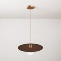 Pendelleuchte komplett mit Textilkabel, Oversize-Lampenschirm Ellepi und Metall-Details – Corten-Effekt