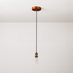Pendelleuchte komplett mit geflochtenem Textilkabel und Aluminium-Fassung – Satin-Kupfer