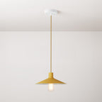 Pendelleuchte komplett mit Textilkabel, Lampenschirm Swing Pastel und Metall-Details – Senfgelb