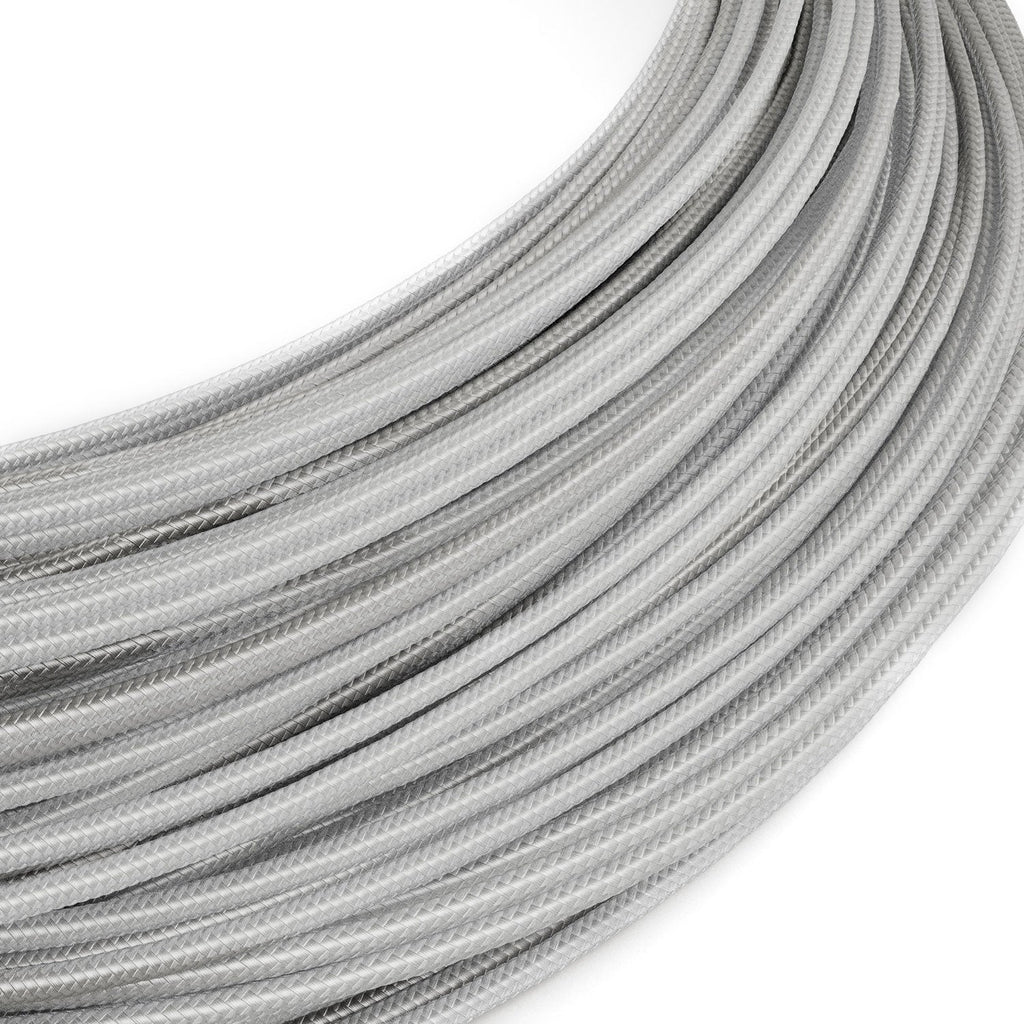Extra-Low-Voltage-Textilkabel mit Stoffummantelung in Seidenoptik Silber RM02