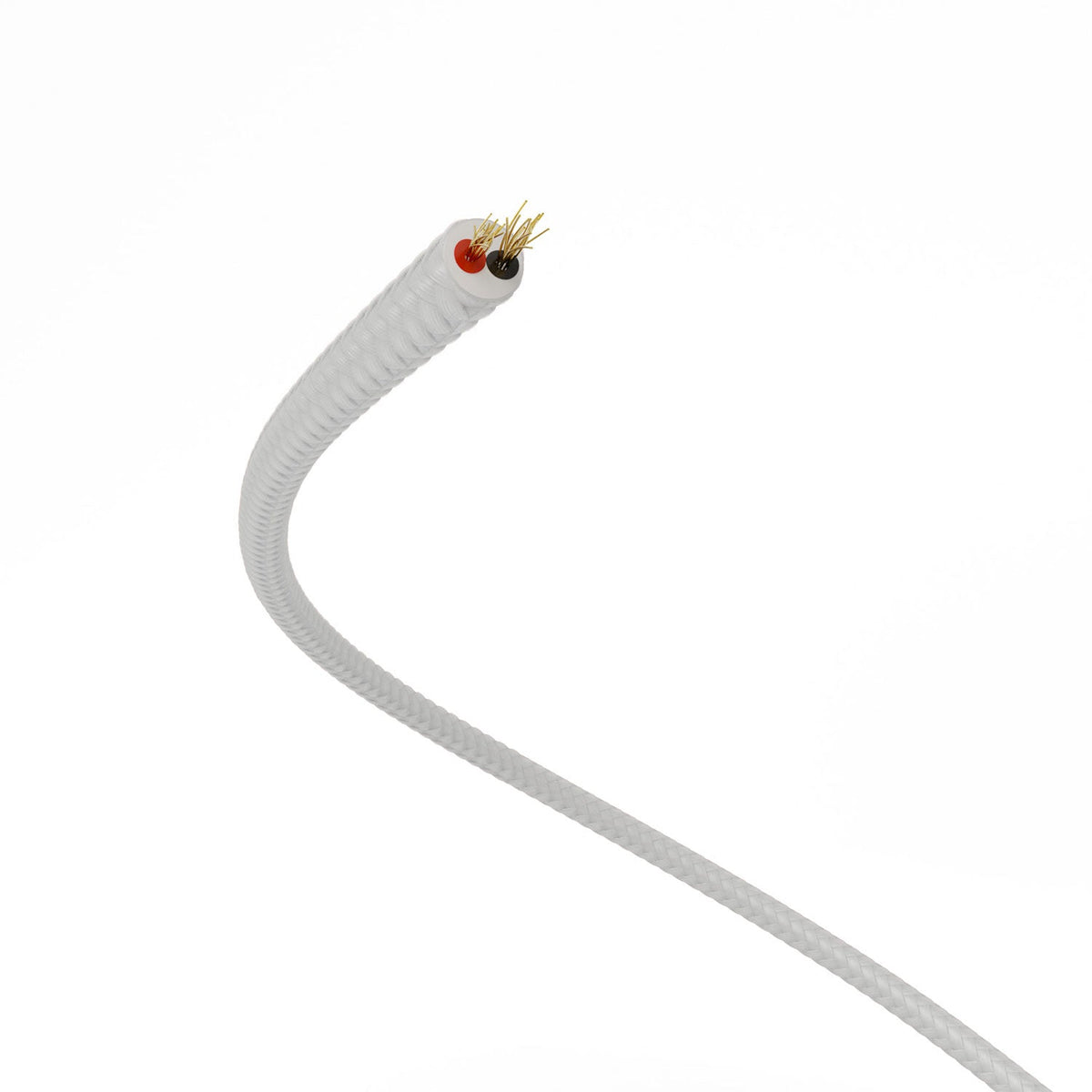 Extra-Low-Voltage-Textilkabel mit Stoffummantelung in Seidenoptik Silber RM02 – Ansicht 3