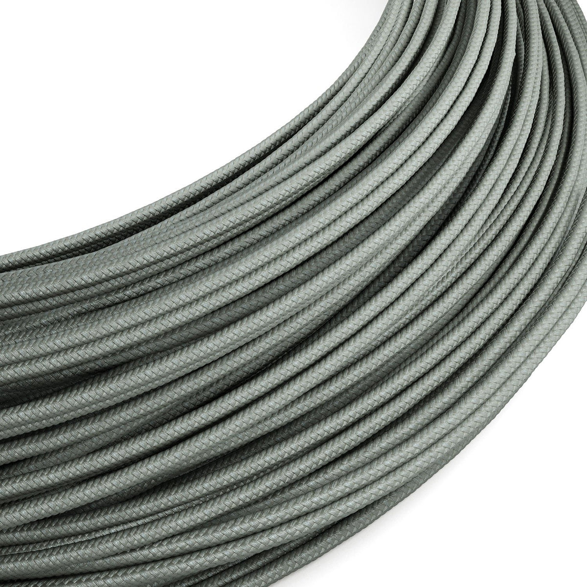 Extra-Low-Voltage-Textilkabel mit Stoffummantelung in Seidenoptik Grau RM03