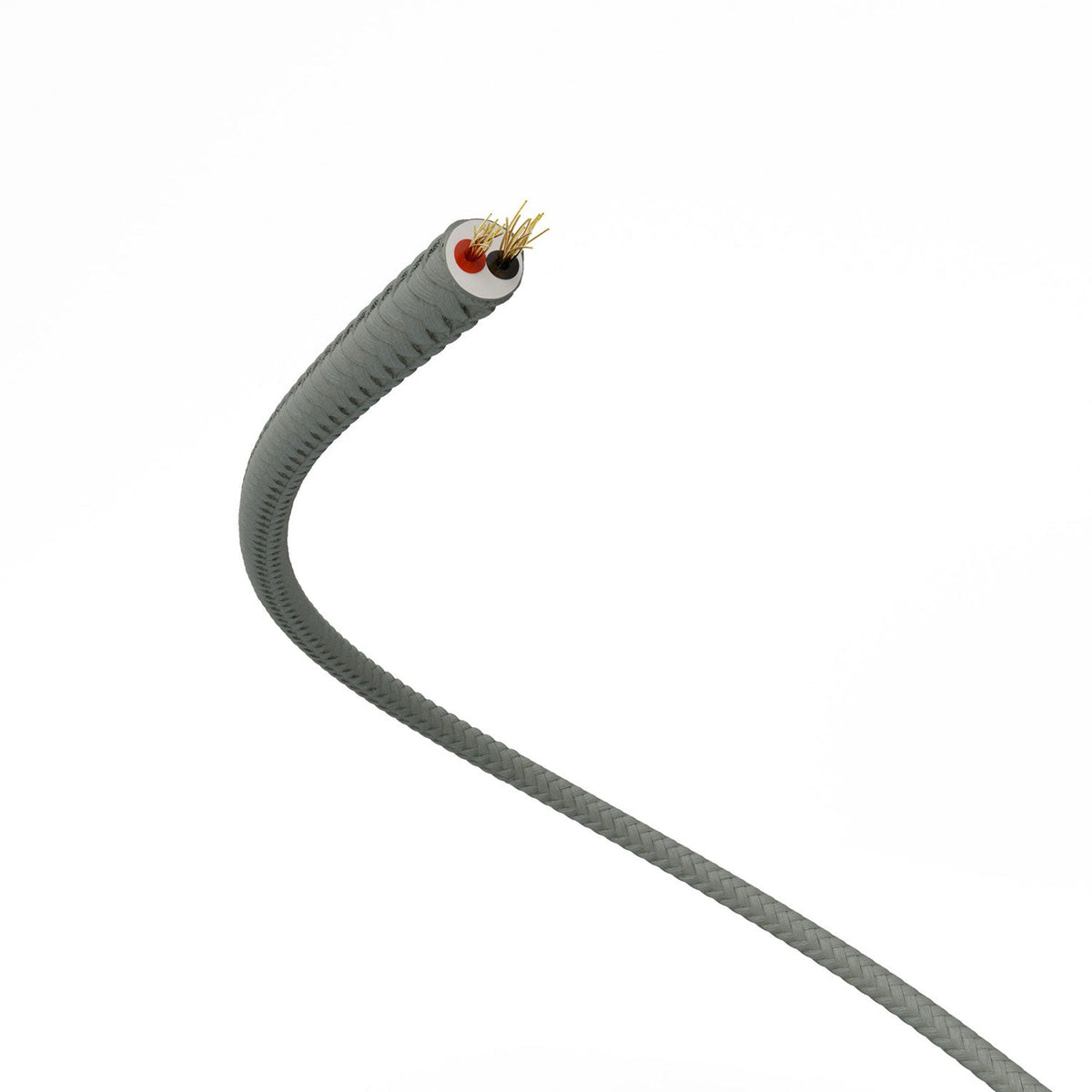 Extra-Low-Voltage-Textilkabel mit Stoffummantelung in Seidenoptik Grau RM03 – Ansicht 3